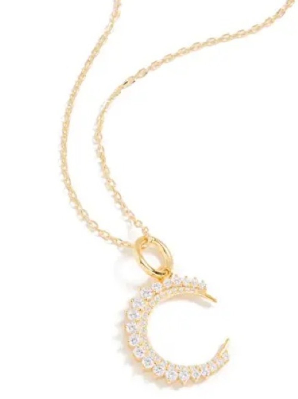 Adina Eden 14k Colored Half Circle Charm 3 Prong Necklace